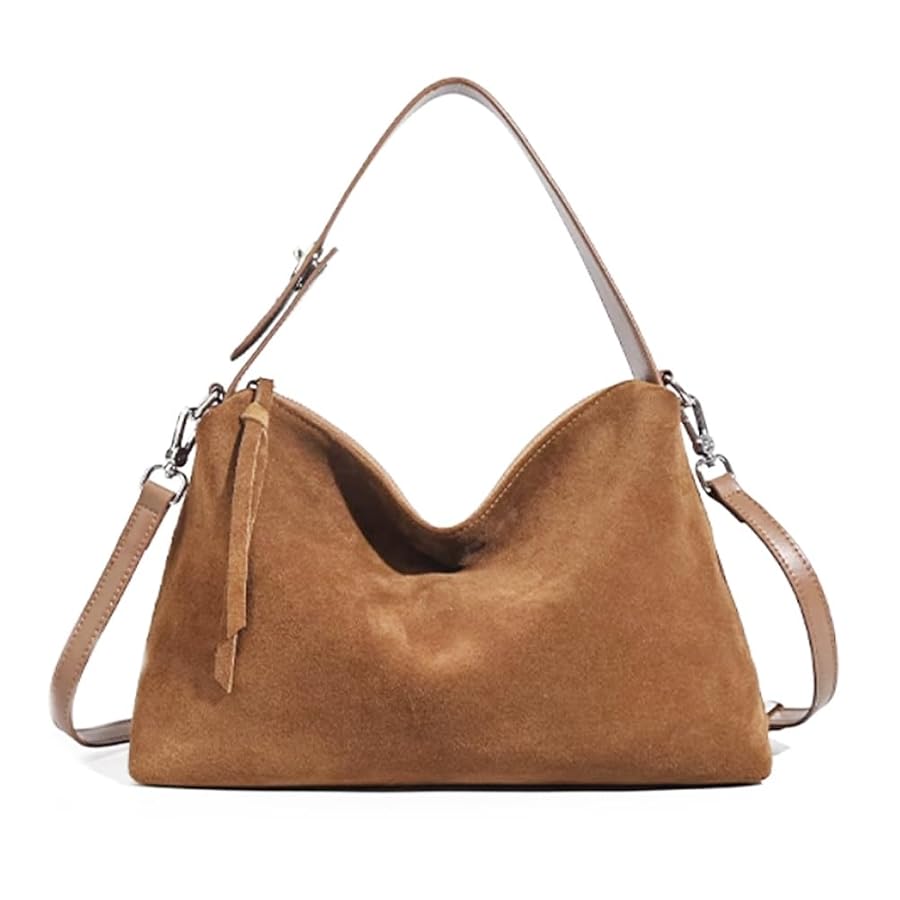 Amazon.com: Suede Tote Bags for Women Genuine Leather Suede
